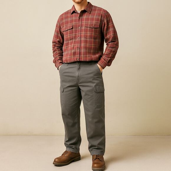 Duluth Trading Burly Flex Fire Hose Heavy Work Cargo Pants Gray 44 W x30 L - Picture 1 of 10